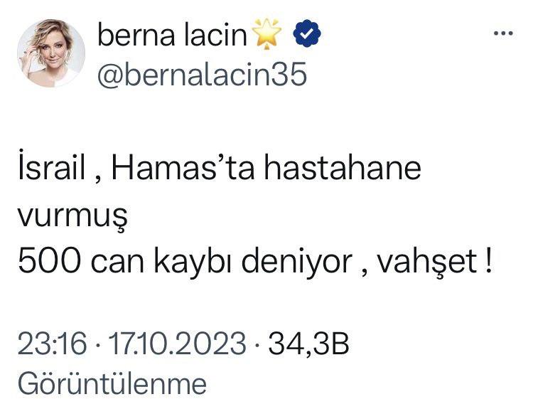 Vatandaşlar Berna Laçin’e tweet sildirtti: Hamas'ı şehir zanneden 'yurdum aydını'