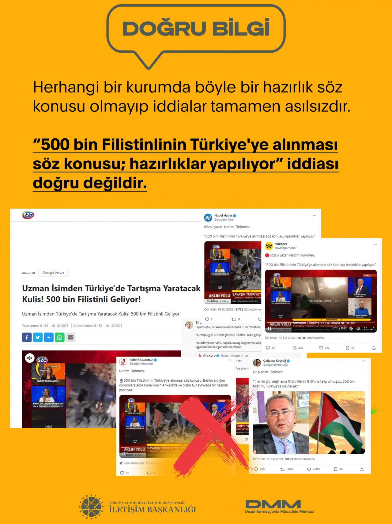 Türkiye'den '500 bin Filistinli' açıklaması! İddialar yalanlandı