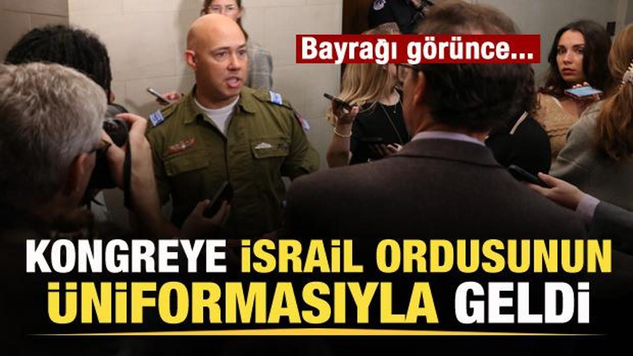 Kongreye İsrail ordusunun üniformasıyla geldi