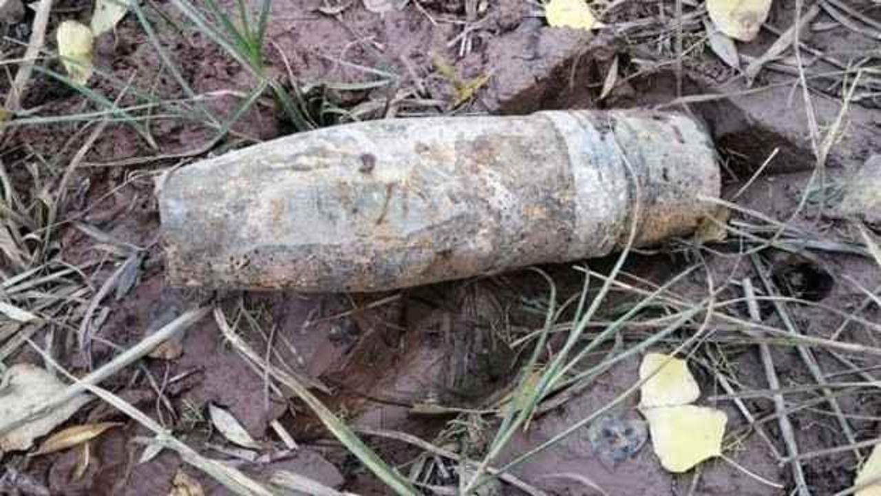 Sivas’ta balık tutarken top mermisi buldu