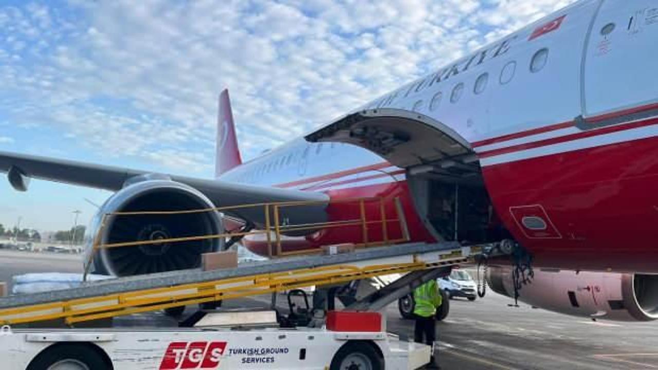 Türkiye’nin, Gazze için gönderdiği yardım uçağı Mısır’a ulaştı