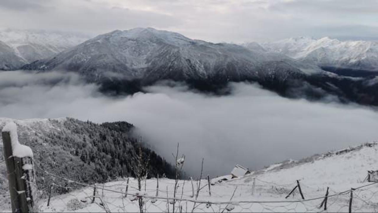 Rize’nin yüksek kesimleri beyaza büründü
