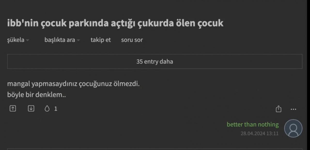 Troller insanlıktan çıktı: İBB çukurunda ölen çocuk için Ekşi Sözlük'te iğrenç yorumlar