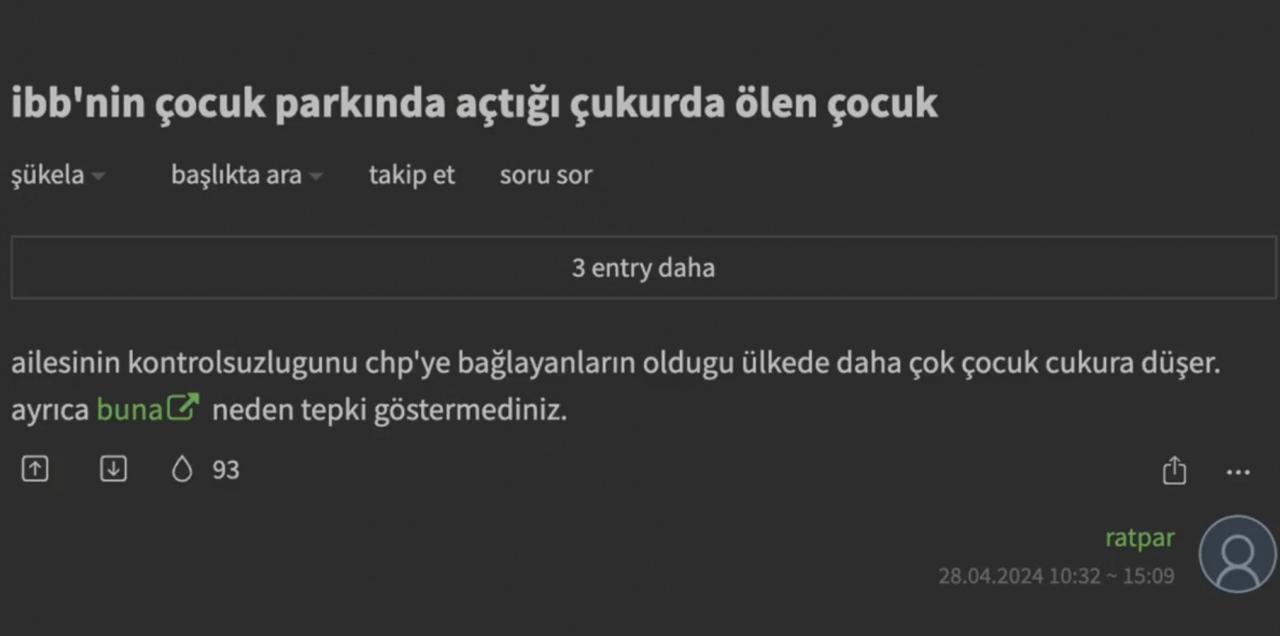 Troller insanlıktan çıktı: İBB çukurunda ölen çocuk için Ekşi Sözlük'te iğrenç yorumlar