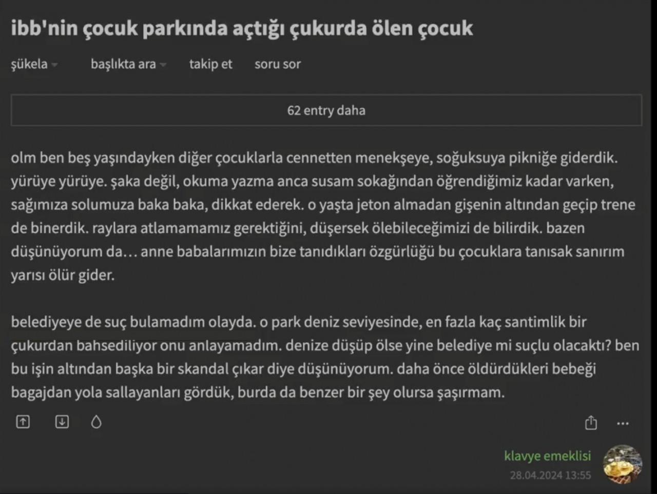 Troller insanlıktan çıktı: İBB çukurunda ölen çocuk için Ekşi Sözlük'te iğrenç yorumlar