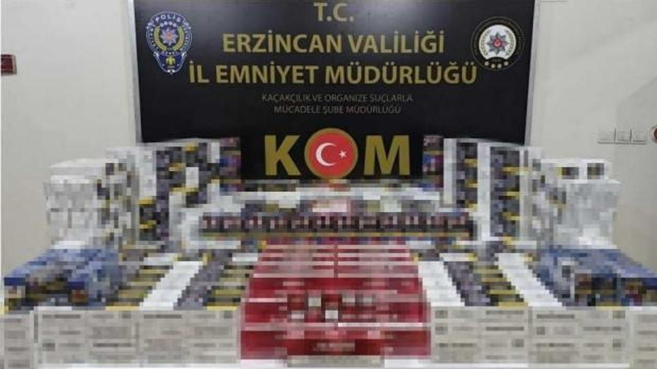 Erzincan’da depoda yapılan aramada 4570 paket kaçak sigara ele geçirildi