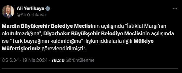 Bakan Yerlikaya duyurdu! Diyarbakır ve Mardin belediyelerine müfettiş görevlendirildi