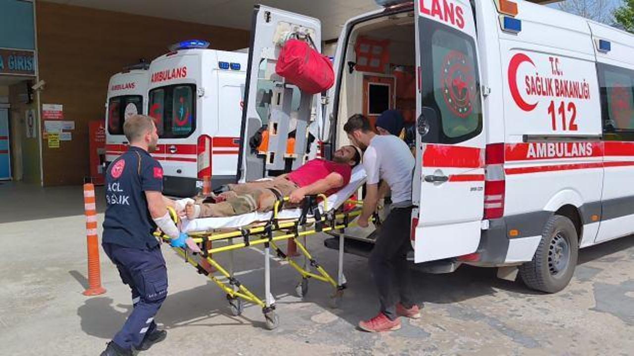 İnegöl’de odun keserken elinden kayan spiral ile el ve ayaklarını kesti