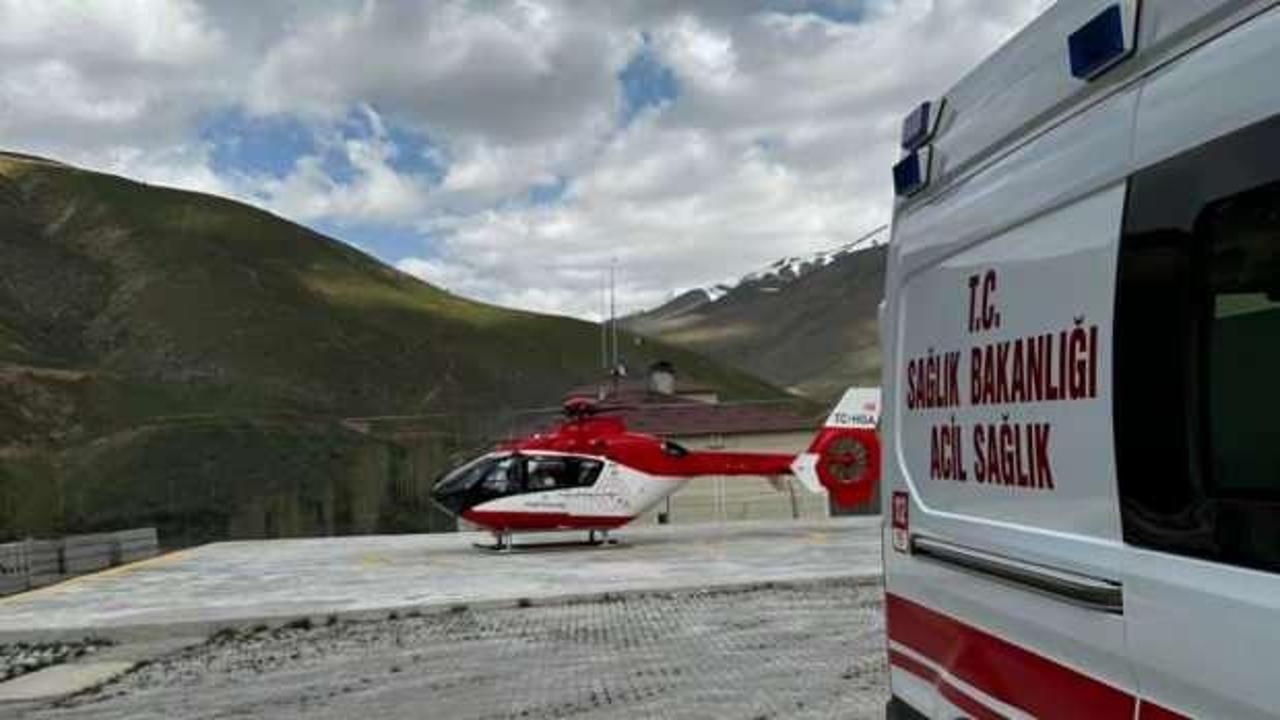 Van’da 53 yaşındaki hasta, ambulans helikopterle hastaneye nakledildi