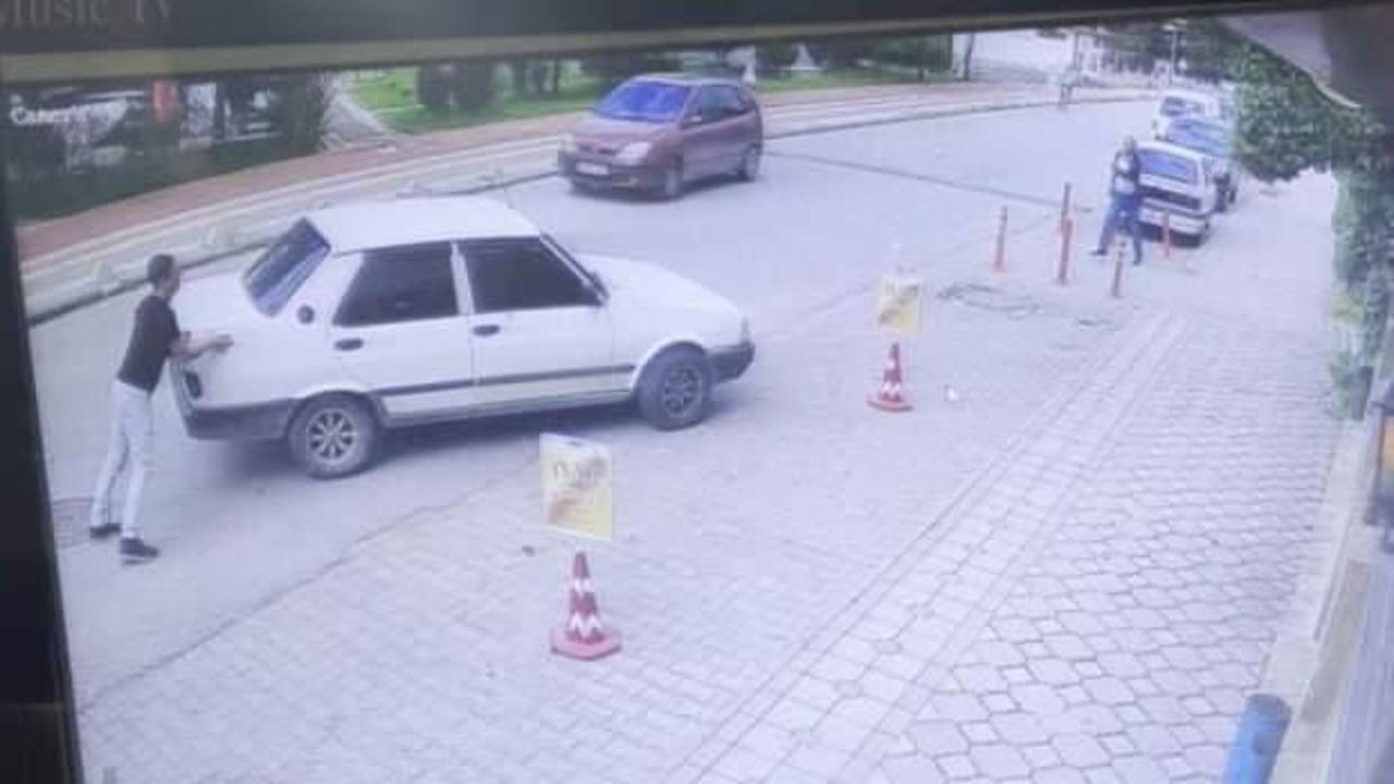 El frenini çekmeyi unuttu: Olası kazayı esnafın müdahalesi önledi!