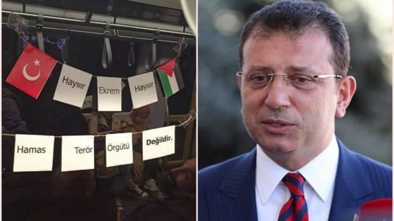 Hamas’a “terör örgütü” diyen İmamoğlu, metrolarda protesto edildi!