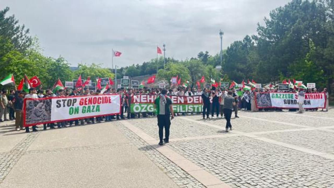 ODTÜ’de işgalci İsrail’in Gazze’ye saldırıları protesto edildi