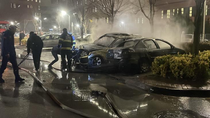 Eskişehir Şehir Hastanesi Otoparkında Araç Yangını